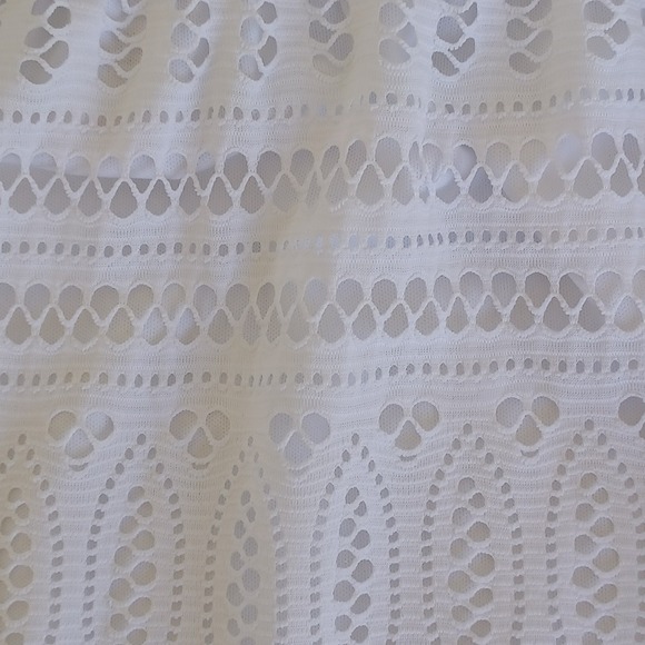 Cache White Crochet Lace Maxi Skirt Elastic Waist Boho Summer Festival Womens M - Picture 9 of 12